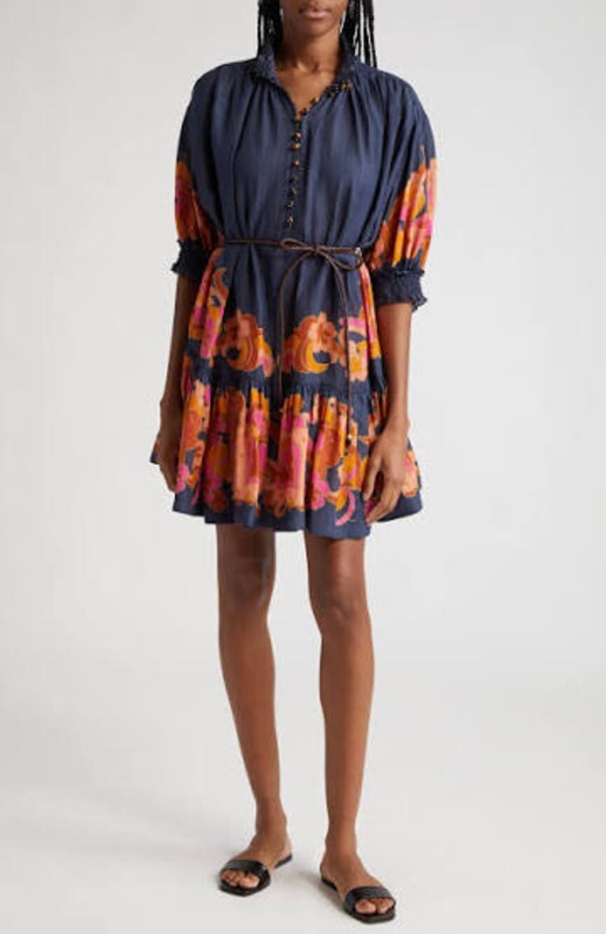 Zimmermann Acadian Paisley Belted Minidress Size 0 US 4